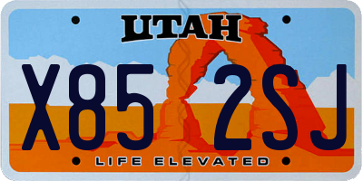 UT license plate X852SJ