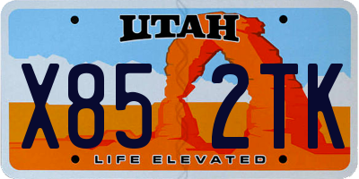 UT license plate X852TK