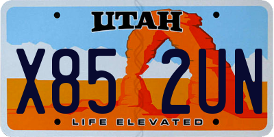UT license plate X852UN