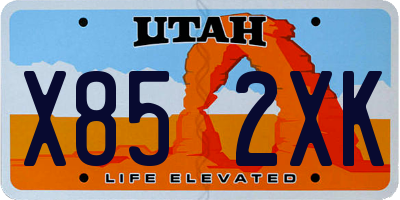 UT license plate X852XK