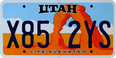 UT license plate X852YS