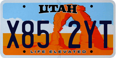 UT license plate X852YT