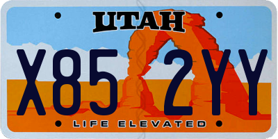 UT license plate X852YY