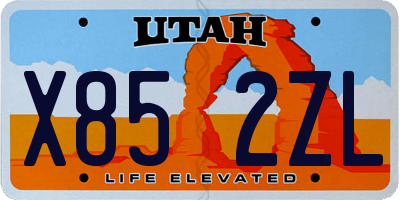 UT license plate X852ZL