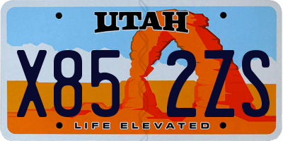 UT license plate X852ZS