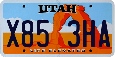 UT license plate X853HA