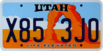 UT license plate X853JO
