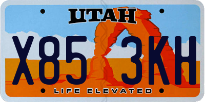 UT license plate X853KH