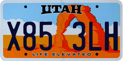 UT license plate X853LH