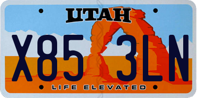 UT license plate X853LN