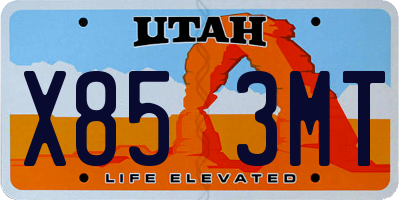 UT license plate X853MT