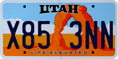 UT license plate X853NN