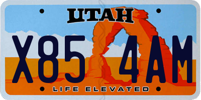 UT license plate X854AM