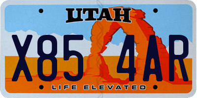UT license plate X854AR