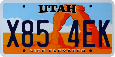 UT license plate X854EK