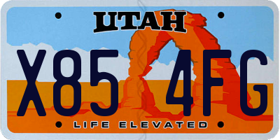 UT license plate X854FG