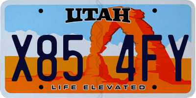 UT license plate X854FY