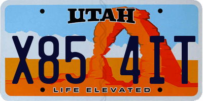 UT license plate X854IT
