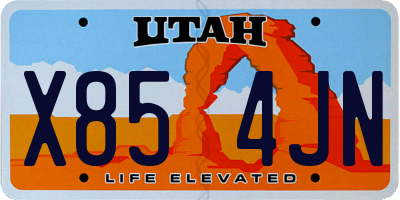 UT license plate X854JN