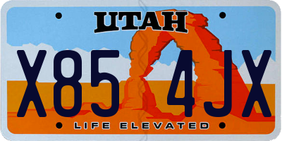 UT license plate X854JX