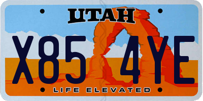 UT license plate X854YE