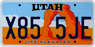 UT license plate X855JE