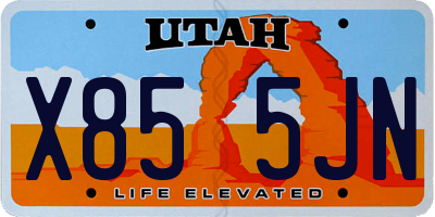 UT license plate X855JN