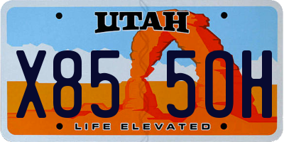 UT license plate X855OH