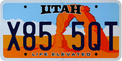 UT license plate X855QT