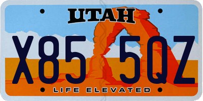 UT license plate X855QZ