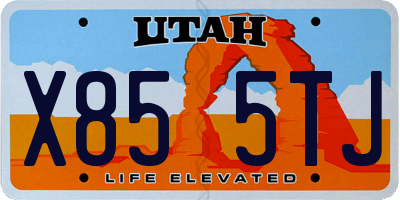 UT license plate X855TJ