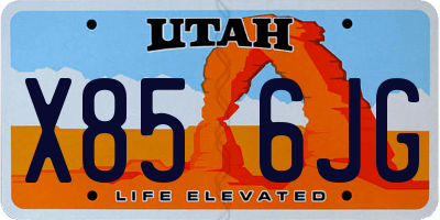 UT license plate X856JG