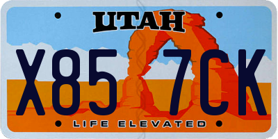 UT license plate X857CK