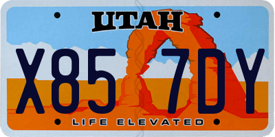 UT license plate X857DY