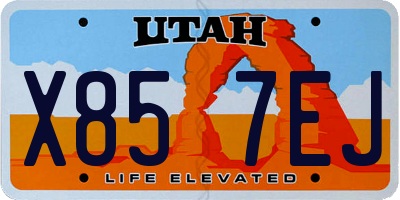 UT license plate X857EJ