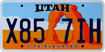 UT license plate X857IH