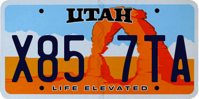 UT license plate X857TA