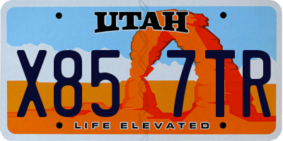 UT license plate X857TR