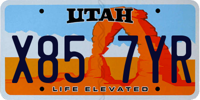 UT license plate X857YR