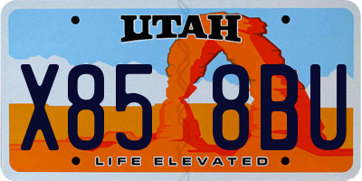 UT license plate X858BU