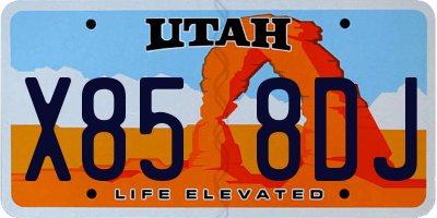 UT license plate X858DJ