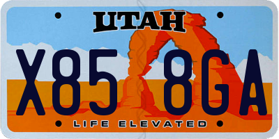 UT license plate X858GA