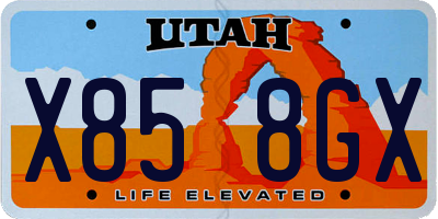 UT license plate X858GX