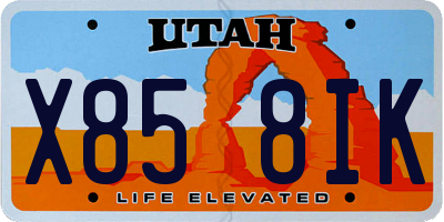 UT license plate X858IK