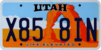UT license plate X858IN
