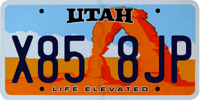 UT license plate X858JP