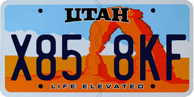 UT license plate X858KF