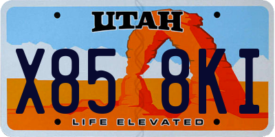 UT license plate X858KI