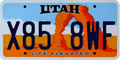 UT license plate X858WF