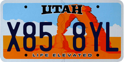 UT license plate X858YL